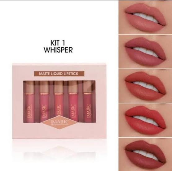 Imagic Matte Liquid Lipstick Kit Set Of 5 – Whisper